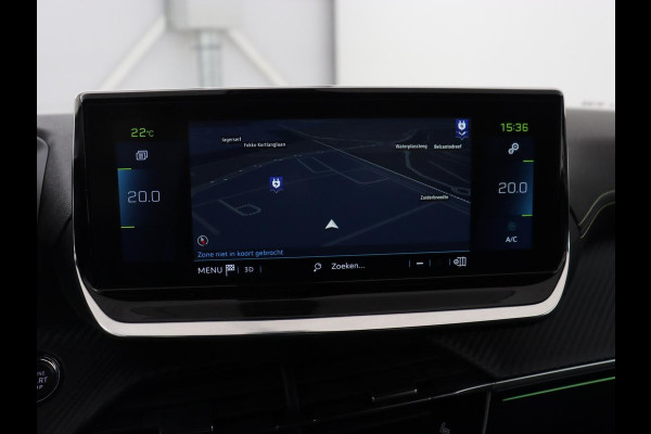 Peugeot e-208 EV GT Pack 50 kWh | SOH 92% | Stoelverwarming | Leder/Alcantara | Adaptive cruise | Carplay | Park Assist | Camera | Keyless | Full LED | Dodehoek detectie | Navigatie | Digital Cockpit