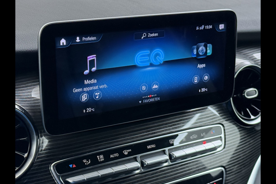 Mercedes-Benz Eqv 300 L2 7-Persoons Leder Captain Chairs SOH 95% Elek.Stoelen+Memory+Verwarmd Burmester®-Audio 360°Camera Navi Adap.Cruise Ecc Bus Elek.Schuifdeuren Lane Assist DAB Privacy Glas Elek.Achterklep VIP Vervoer