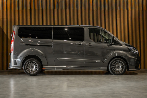 Ford Transit Custom MS-RT 320 2.0 TDCI L2H1 DC | ACC | BLIS | Bi-Xenon | Elek stoel | CarPlay | Navigatie | Camera | Stoelverwarming | L+R Schuifdeur | Lederen bekleding | Spoiler-pakket | Nieuwe APK | Verlengde fabrieksgarantie