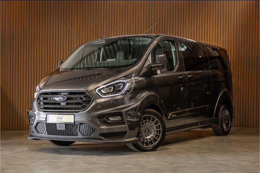 Ford Transit Custom MS-RT 320 2.0 TDCI L2H1 DC | ACC | BLIS | Bi-Xenon | Elek stoel | CarPlay | Navigatie | Camera | Stoelverwarming | L+R Schuifdeur | Lederen bekleding | Spoiler-pakket | Nieuwe APK | Verlengde fabrieksgarantie