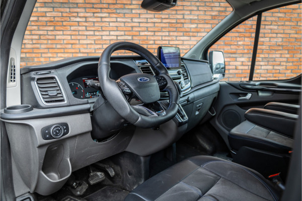 Ford Transit Custom MS-RT 320 2.0 TDCI L2H1 DC | ACC | BLIS | Bi-Xenon | Elek stoel | CarPlay | Navigatie | Camera | Stoelverwarming | L+R Schuifdeur | Lederen bekleding | Spoiler-pakket | Nieuwe APK | Verlengde fabrieksgarantie