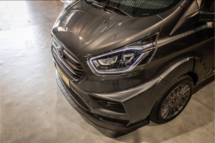 Ford Transit Custom MS-RT 320 2.0 TDCI L2H1 DC | ACC | BLIS | Bi-Xenon | Elek stoel | CarPlay | Navigatie | Camera | Stoelverwarming | L+R Schuifdeur | Lederen bekleding | Spoiler-pakket | Nieuwe APK | Verlengde fabrieksgarantie