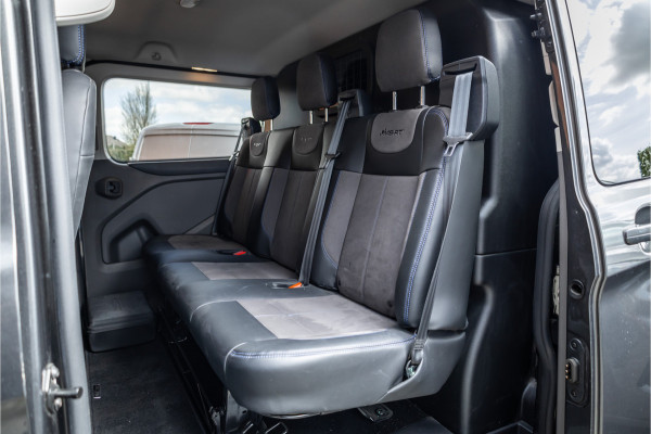 Ford Transit Custom MS-RT 320 2.0 TDCI L2H1 DC | ACC | BLIS | Bi-Xenon | Elek stoel | CarPlay | Navigatie | Camera | Stoelverwarming | L+R Schuifdeur | Lederen bekleding | Spoiler-pakket | Nieuwe APK | Verlengde fabrieksgarantie