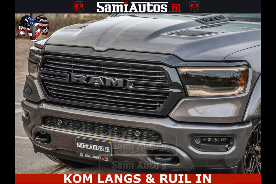 Dodge Ram HALK PACK | 360 CAMERA | ADAPTIVE CRUSE | PANODAK | VOLLE UITVOERING | LARAMIE NIGHT | 5.7 V8 HEMI 402PK 4x4 | CREWCAB 5 PERSOONS | GRIJSKENTEKEN | Granite Crystal Metallic Mijn Voorraad Nr 1998 - 24130