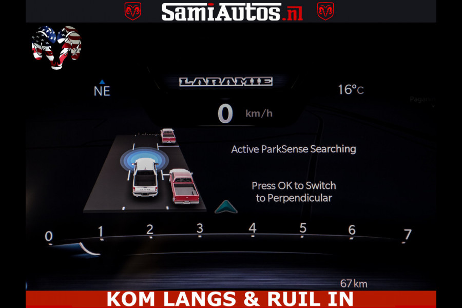 Dodge Ram HALK PACK | 360 CAMERA | ADAPTIVE CRUSE | PANODAK | VOLLE UITVOERING | LARAMIE NIGHT | 5.7 V8 HEMI 402PK 4x4 | CREWCAB 5 PERSOONS | GRIJSKENTEKEN | Granite Crystal Metallic Mijn Voorraad Nr 1998 - 24130