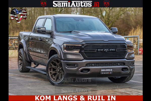 Dodge Ram HALK PACK | 360 CAMERA | ADAPTIVE CRUSE | PANODAK | VOLLE UITVOERING | LARAMIE NIGHT | 5.7 V8 HEMI 402PK 4x4 | CREWCAB 5 PERSOONS | GRIJSKENTEKEN | Granite Crystal Metallic Mijn Voorraad Nr 1998 - 24130