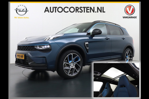 Lynk & Co 01 1.5 PHEV AUT-7 261pk Pano-Schuifdak Lmv 20" 360°Camera Zwarte hemel bekleding Apple Carplay Android Auto Adap.Cruise Navi Pdc Ec Elek.Memory.Stoel File assistent Dodehoek detector Elektrisch bedienbare achterklep Rijstrooksensor Wifi Verkeersbord detectie 425Nm koppel 3,7kw laadvermogen €44.880 Nieuwprijs 1e Eigenaar Origineel NLse auto!