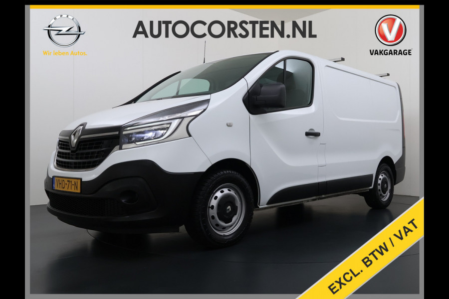 Renault Trafic 2.0dCi 120PK 3-Pers. Trekhaak Euro 6 Apple Carplay Android Auto Airco Navi Cruise Control Led Bluetooth Pdc T29 L1H1 Betonplex Vloer Wandbetimmering Schuifdeur 1e Eigenaar Origineel Nederlandse Bus