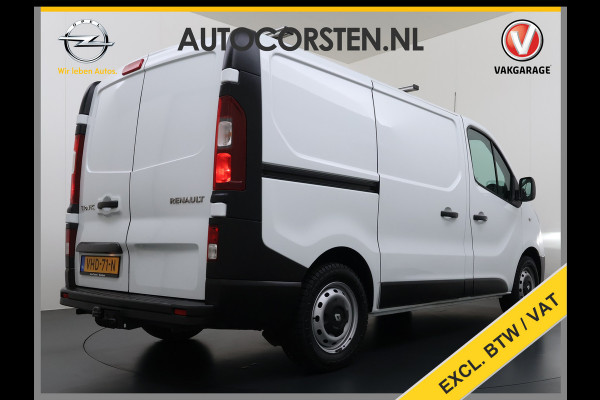 Renault Trafic 2.0dCi 120PK 3-Pers. Trekhaak Euro 6 Apple Carplay Android Auto Airco Navi Cruise Control Led Bluetooth Pdc T29 L1H1 Betonplex Vloer Wandbetimmering Schuifdeur 1e Eigenaar Origineel Nederlandse Bus
