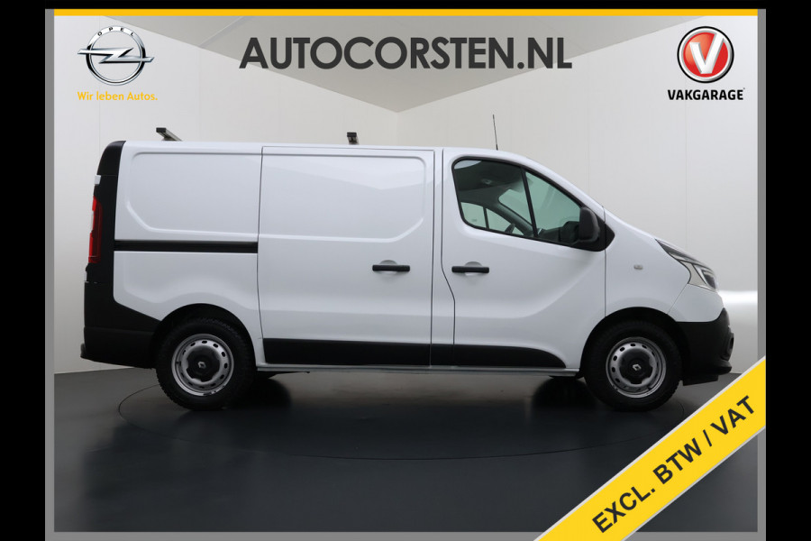 Renault Trafic 2.0dCi 120PK 3-Pers. Trekhaak Euro 6 Apple Carplay Android Auto Airco Navi Cruise Control Led Bluetooth Pdc T29 L1H1 Betonplex Vloer Wandbetimmering Schuifdeur 1e Eigenaar Origineel Nederlandse Bus