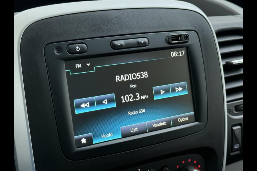 Renault Trafic 2.0dCi 120PK 3-Pers. Trekhaak Euro 6 Apple Carplay Android Auto Airco Navi Cruise Control Led Bluetooth Pdc T29 L1H1 Betonplex Vloer Wandbetimmering Schuifdeur 1e Eigenaar Origineel Nederlandse Bus