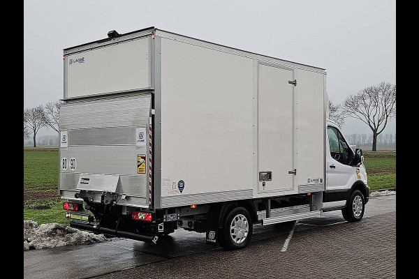 Ford E-Transit 390 L3 89Kwh electrisch, gesloten laadbak, laadklep, zijdeur, airco, automaat, navi, spoiler, NIEUW!!