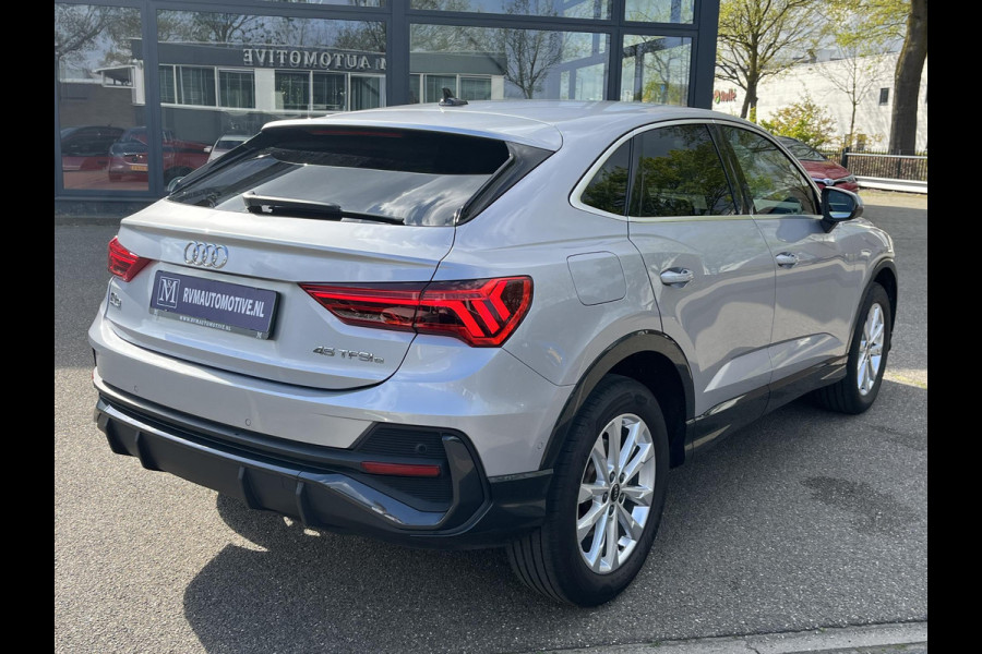 Audi Q3 Sportback 45 TFSI e S-LINE LEDEREN SPORTSTOELEN| STOELVERWARMING| ADAPTIVE CRUISE CONTROL| FULL LED| DODE HOEK SENSOR| RIJKLAARPRIJS INCL. 12 MND BOVAG GARANTIE