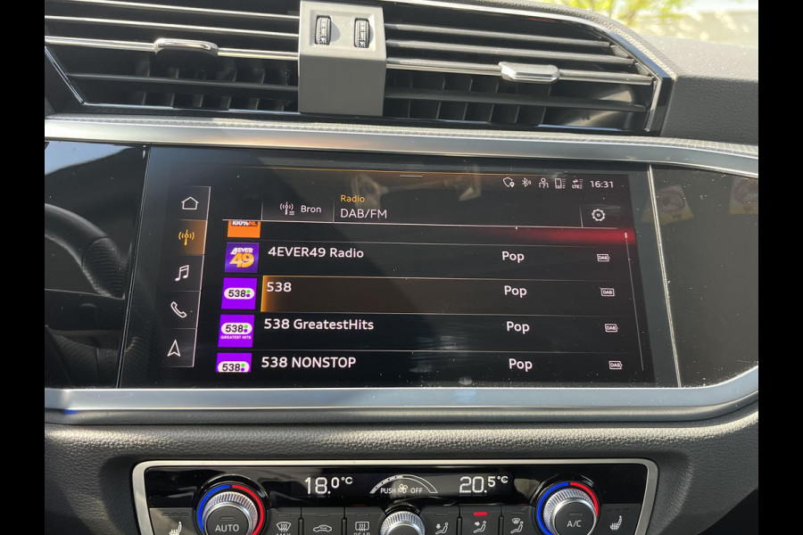 Audi Q3 Sportback 45 TFSI e S-LINE LEDEREN SPORTSTOELEN| STOELVERWARMING| ADAPTIVE CRUISE CONTROL| FULL LED| DODE HOEK SENSOR| RIJKLAARPRIJS INCL. 12 MND BOVAG GARANTIE