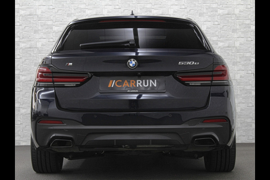 BMW 5 Serie Touring 530e M-Sport | Panorama | 360 Camera | ACC | Harman-Kardon | Trekhaak | Keyless-Entry | Leder | Rij-Assist Pro | 19'' | Sfeerverlichting | Carplay | LED | Zonwering | Standkachel | Draadloos Laden | Dealer onderhouden |