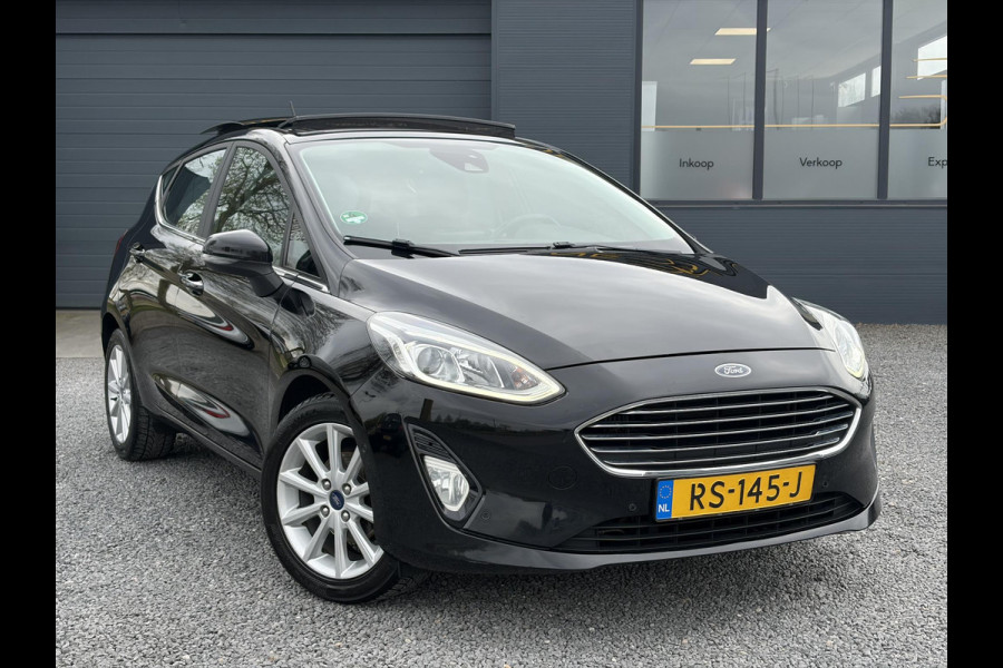 Ford Fiesta 1.0 EcoBoost Titanium 2e Eigenaar,Pano,Camera,Navi,PDC V+A,Carplay,Clima,Cruise,Dealer Onderhouden,6 Bak,N.A.P,102pk,Lm velgen,Apk tot 02-2027