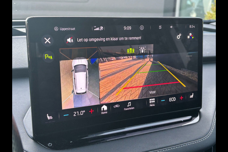 Škoda ENYAQ iV 80 Sportline / Full option! / Trekhaak / Panoramadak / 360Camera / Head-up / Leder&Alcantara / 21'' / CarPlay / Stoelverwarming 4x / Dodehoek / DAB / ACC / Warmtepomp / Zonescherm Zijruiten