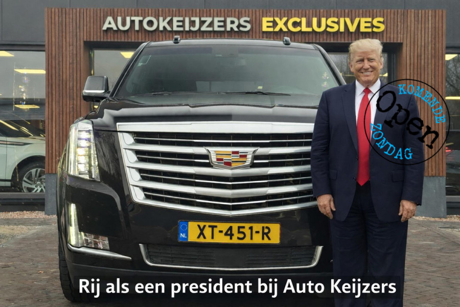 Cadillac Escalade 6.2 V8 Platinum Schuifdak Adapt. Cruise Massage Stoelvent. BOSE Multimedia Trekhaak 22''LM
