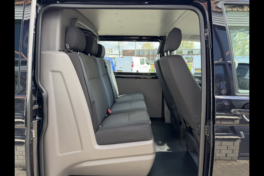 Volkswagen Transporter 2.0 TDI 150pk L2H1 30 DC 5 persoons Comfortline / vaste prijs rijklaar € 27.950 ex btw / / lease vanaf € / zwart metallic / nieuwe 20 inch velgen + banden / euro 6