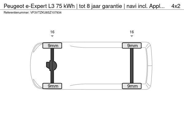 Peugeot e-Expert L3 75 kWh | tot 8 jaar garantie | navi incl. Apple Carplay | camera | parkeersensoren voor & achter | dodehoekwaarschuwing | rijklaarprijs