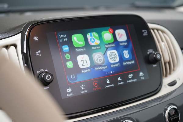Fiat 500C 1.0 Hybrid Lounge | Apple Carplay | Airconditioning | Cruise control | Parkeersensoren