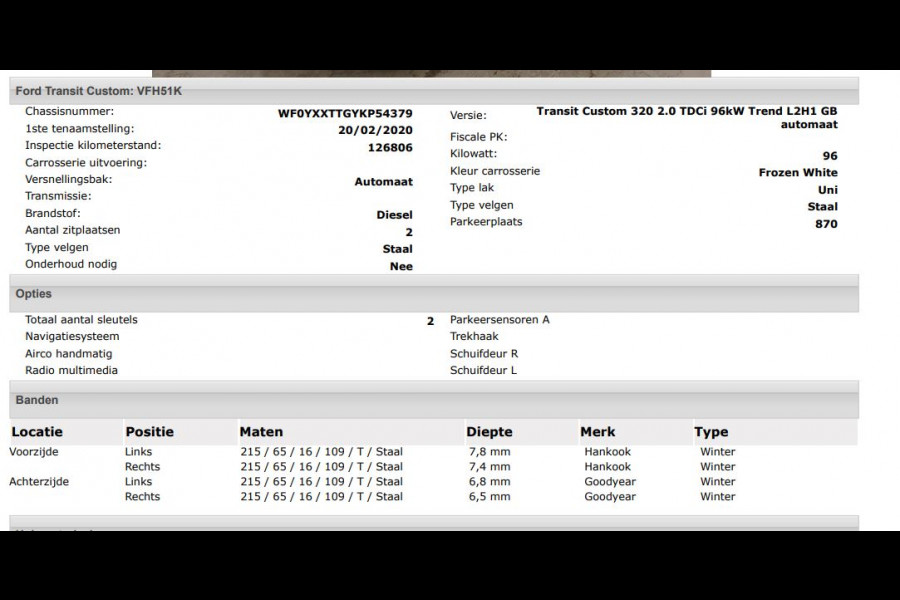 Ford Transit Custom 320 2.0 TDCI Automaat 131PK L2H1 / 2x Schuifdeur / Trekhaak / Pdc.+Camera / Safety & Comfort Pack / Navigatie /