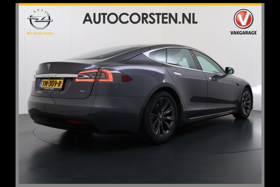Tesla Model S 75D 476pk 4x4 Leer Pano-Dak AutoPilot Exhanced Intelligente Luchtvering Carbon-afw. El.Stoelen/Geheugen Navi Pdc-A+Voor pakket E 19" 1e eigenaar Orgineel Nederlandse auto, prijs incl BTW 98K nieuw !
