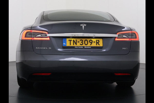 Tesla Model S 75D 476pk 4x4 Leer Pano-Dak AutoPilot Exhanced Intelligente Luchtvering Carbon-afw. El.Stoelen/Geheugen Navi Pdc-A+Voor pakket E 19" 1e eigenaar Orgineel Nederlandse auto, prijs incl BTW 98K nieuw !