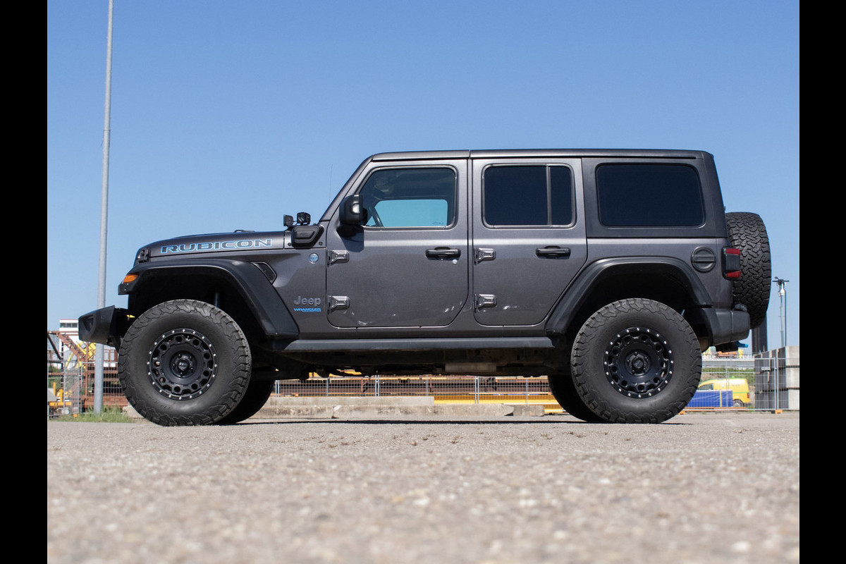 Jeep Wrangler Unlimited 4xe 380 Rubicon (APPEL CARPLAY,HARDTOP,NAVI,VERHOODG,BILSTEIN-SCHOKDEMPERS,KMC VELGEN,EXTRA VERLICHTING)