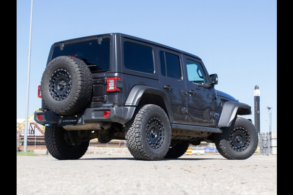 Jeep Wrangler Unlimited 4xe 380 Rubicon (APPEL CARPLAY,HARDTOP,NAVI,VERHOODG,BILSTEIN-SCHOKDEMPERS,KMC VELGEN,EXTRA VERLICHTING)