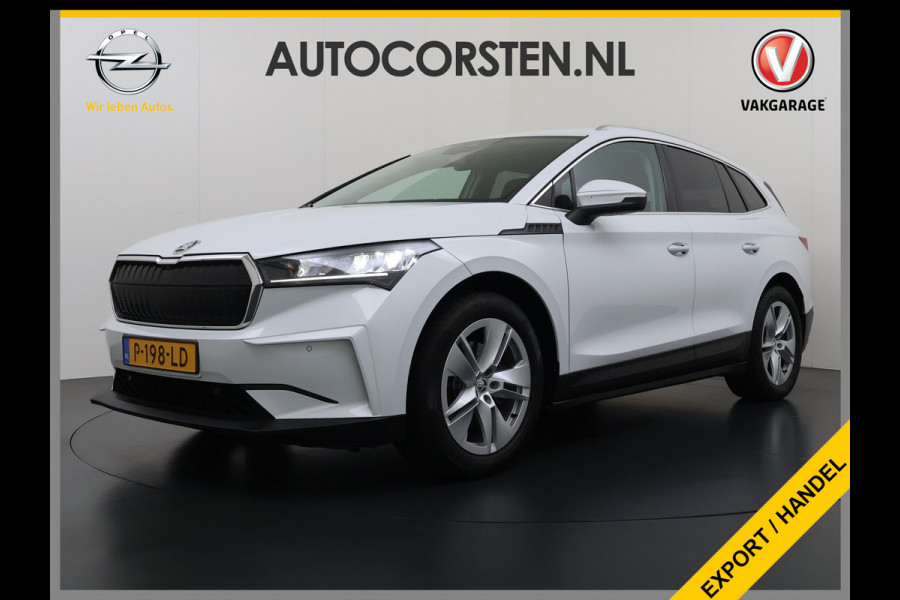 Škoda ENYAQ iV 80 82kwh 204PK Soh 96% Camera 1/2 Leer Apple Carplay Android Warmtepomp First Edition Navi 3-Zone-Ecc 19"lm PDC-a+v Adaptive-Cru Lane-Assist Luxus E-Call Stuurverwarming Led Isofix Keyless-Go DAB Rijstrooksensor Origineel Nederlandse Auto Nieuwprijs €  53.000,-