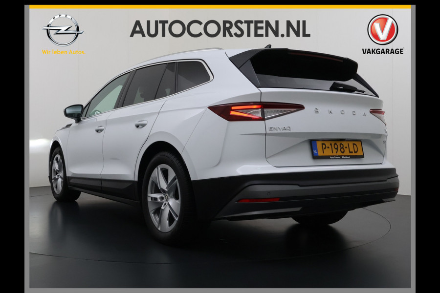 Škoda ENYAQ iV 80 82kwh 204PK Soh 96% Camera 1/2 Leer Apple Carplay Android Warmtepomp First Edition Navi 3-Zone-Ecc 19"lm PDC-a+v Adaptive-Cru Lane-Assist Luxus E-Call Stuurverwarming Led Isofix Keyless-Go DAB Rijstrooksensor Origineel Nederlandse Auto Nieuwprijs €  53.000,-