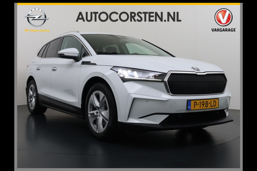 Škoda ENYAQ iV 80 82kwh 204PK Soh 96% Camera 1/2 Leer Apple Carplay Android Warmtepomp First Edition Navi 3-Zone-Ecc 19"lm PDC-a+v Adaptive-Cru Lane-Assist Luxus E-Call Stuurverwarming Led Isofix Keyless-Go DAB Rijstrooksensor Origineel Nederlandse Auto Nieuwprijs €  53.000,-