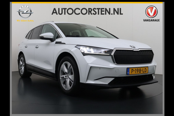Škoda ENYAQ iV 80 82kwh 204PK Soh 96% Camera 1/2 Leer Apple Carplay Android Warmtepomp First Edition Navi 3-Zone-Ecc 19"lm PDC-a+v Adaptive-Cru Lane-Assist Luxus E-Call Stuurverwarming Led Isofix Keyless-Go DAB Rijstrooksensor Origineel Nederlandse Auto Nieuwprijs €  53.000,-