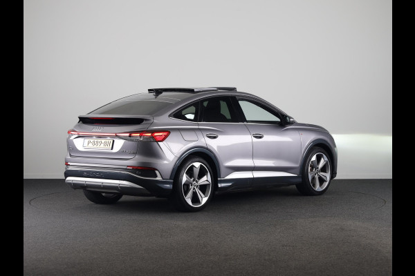 Audi Q4 Sportback e-tron 50 quattro S edition 77 kWh 299pk | SOH 94% | Panoramadak | Matrix | Sonos Audio 21 inch Lichtmetalen velgen | Sportstoelen |