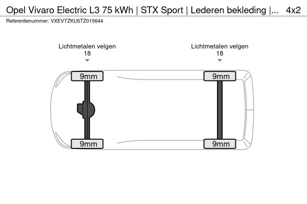 Opel Vivaro Electric L3 75 kWh | STX Sport | Lederen bekleding | Spoilerpakket | 18 inch Lichtmetalen velgen | Rondom Camera's | Mooiste bus van NL (!)
