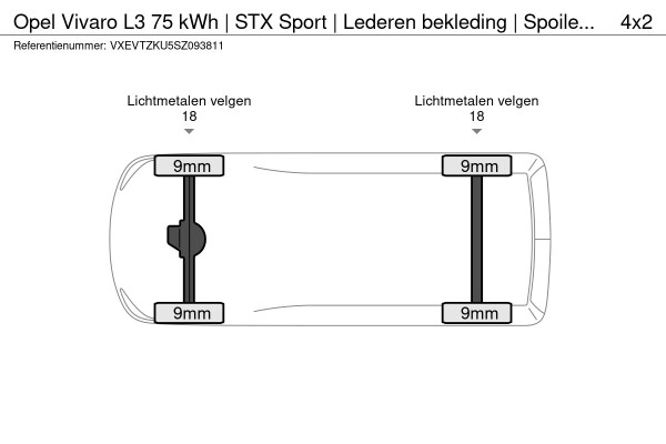 Opel Vivaro L3 75 kWh | STX Sport | Lederen bekleding | Spoilerpakket | 18 inch Lichtmetalen velgen | Rondom Camera's | Mooiste bus van NL (!)