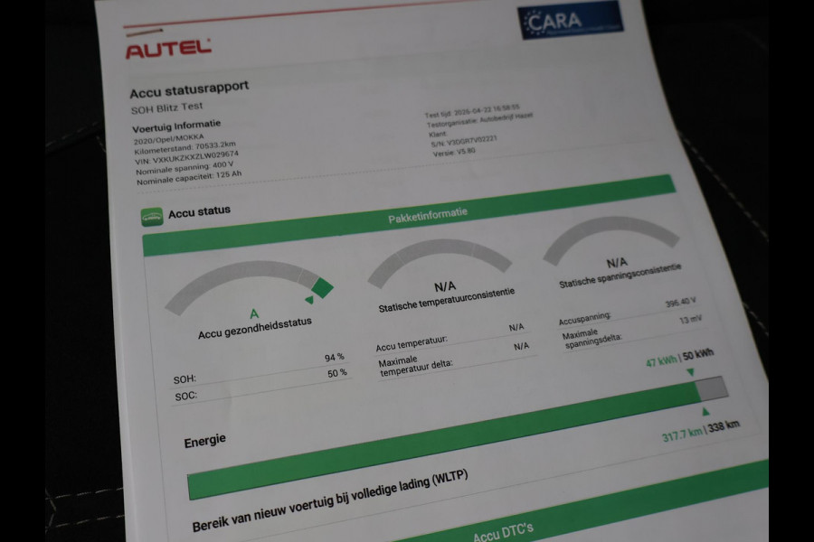 Opel Mokka-e ULTIMATE 50 KWH TWO TONE 94% SOH + LEDER/ALCANTARA | STOEL/STUURVERW. | 18 INCH | MATCHA GREEN