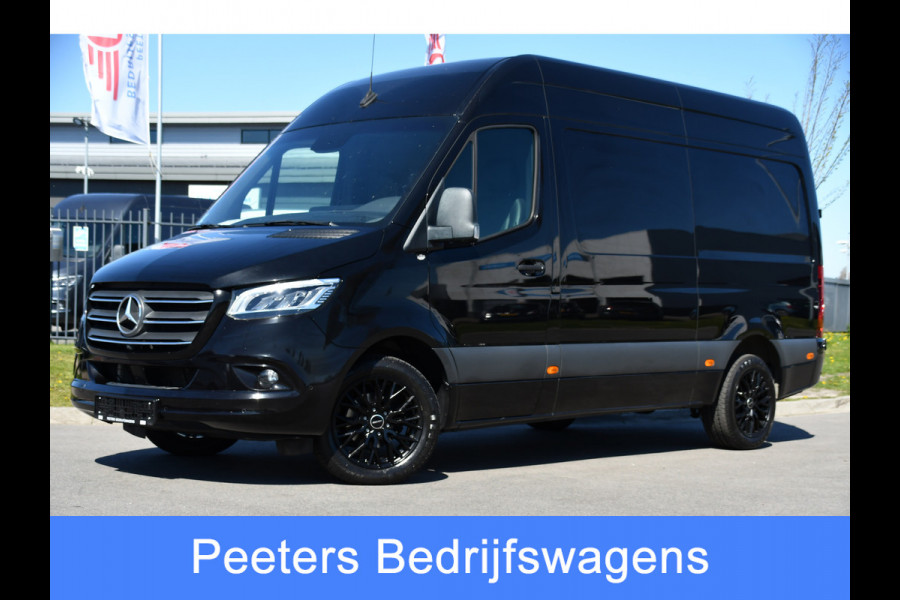 Mercedes-Benz Sprinter 319 1.9 CDI L2H2 RWD Black Edition Full Options! 360 Camera, Cruise, Memory, LED, 3500kg Trekhaak, Leder, Carplay, 190pk, Voorruit verwarming, Uniek!