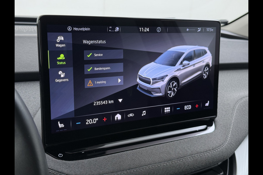 Škoda ENYAQ iV 80 82kwh 204PK Soh 96% Camera 1/2 Leer Apple Carplay Android Warmtepomp First Edition Navi 3-Zone-Ecc 19"lm PDC-a+v Adaptive-Cru Lane-Assist Luxus E-Call Stuurverwarming Led Isofix Keyless-Go DAB Rijstrooksensor Origineel Nederlandse Auto Nieuwprijs €  53.000,-
