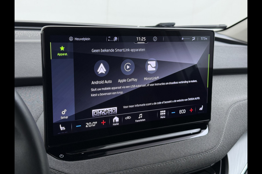 Škoda ENYAQ iV 80 82kwh 204PK Soh 96% Camera 1/2 Leer Apple Carplay Android Warmtepomp First Edition Navi 3-Zone-Ecc 19"lm PDC-a+v Adaptive-Cru Lane-Assist Luxus E-Call Stuurverwarming Led Isofix Keyless-Go DAB Rijstrooksensor Origineel Nederlandse Auto Nieuwprijs €  53.000,-