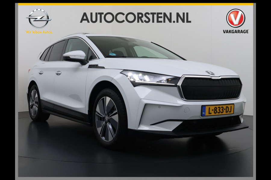 Škoda ENYAQ iV 80 82kwh 204PK Soh 95% Pano-Dak Camera Apple Carplay Android First Edition Navi 3-Zone-Ecc 19"lm PDC-a+v Adaptive-Cruise Lane-Assist Luxus E-Call Stuurverwarming Led Isofix Keyless-Go DAB Rijstrooksensor Origineel Nederlandse Auto Nieuwprijs €  53.000,-