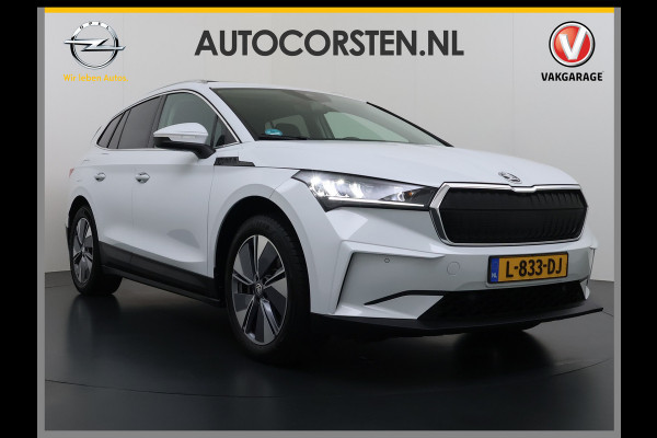 Škoda ENYAQ iV 80 82kwh 204PK Soh 95% Pano-Dak Camera Apple Carplay Android First Edition Navi 3-Zone-Ecc 19"lm PDC-a+v Adaptive-Cruise Lane-Assist Luxus E-Call Stuurverwarming Led Isofix Keyless-Go DAB Rijstrooksensor Origineel Nederlandse Auto Nieuwprijs €  53.000,-