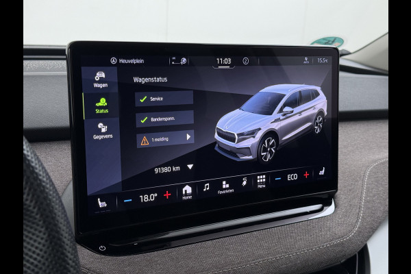 Škoda ENYAQ iV 80 82kwh 204PK Soh 95% Pano-Dak Camera Apple Carplay Android First Edition Navi 3-Zone-Ecc 19"lm PDC-a+v Adaptive-Cruise Lane-Assist Luxus E-Call Stuurverwarming Led Isofix Keyless-Go DAB Rijstrooksensor Origineel Nederlandse Auto Nieuwprijs €  53.000,-