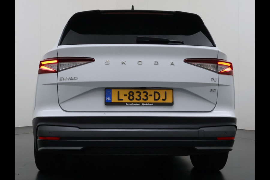 Škoda ENYAQ iV 80 82kwh 204PK Soh 95% Pano-Dak Camera Apple Carplay Android First Edition Navi 3-Zone-Ecc 19"lm PDC-a+v Adaptive-Cruise Lane-Assist Luxus E-Call Stuurverwarming Led Isofix Keyless-Go DAB Rijstrooksensor Origineel Nederlandse Auto Nieuwprijs €  53.000,-