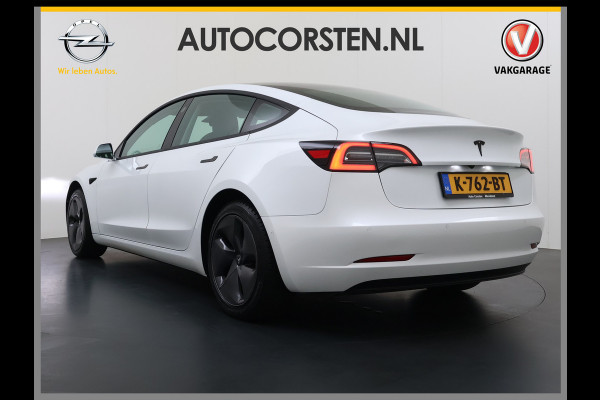 Tesla Model 3 RWD LFP-Accu SR plus Soh 91% 325PK Lmv 18" AutoPilot FSD Leder Panoramadak Adaptive-Cruise Camera's Elektr.-Stuur+Stoelen+Spiege Navi LED Comfortstoelen ACC DAB Voorverwarmen interieur via App Keyless One-Pedal-Drive Origineel Nederlandse auto tot 11kw laden thuis!