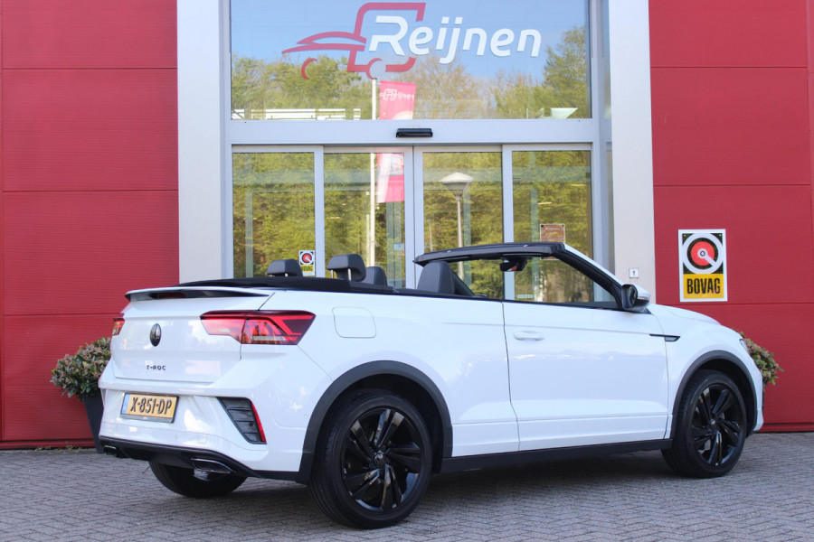 Volkswagen T-Roc Cabrio 1.5 TSI 150PK AUTOMAAT R-LINE BLACK STYLE | AFNEEMBARE TREKHAAK | ACHTERUITRIJCAMERA | NAVIGATIE  | IQ LIGHT MATRIX KOPLAMPEN | DAB+ RADIO | DRAADLOOS APPLE CARPLAY/ANDROID AUTO | ADAPTIVE CRUISE CONTROL | STOEL/STUUR VERWARMING | 18" LICHTMETALEN VELGEN BLACK | PARKEERSENSOREN VOOR + ACHTER | VIRTUAL COCKPIT | DODEHOEK DETECTIE | R-LINE BEKLEDING | DAB+ RADIO |
