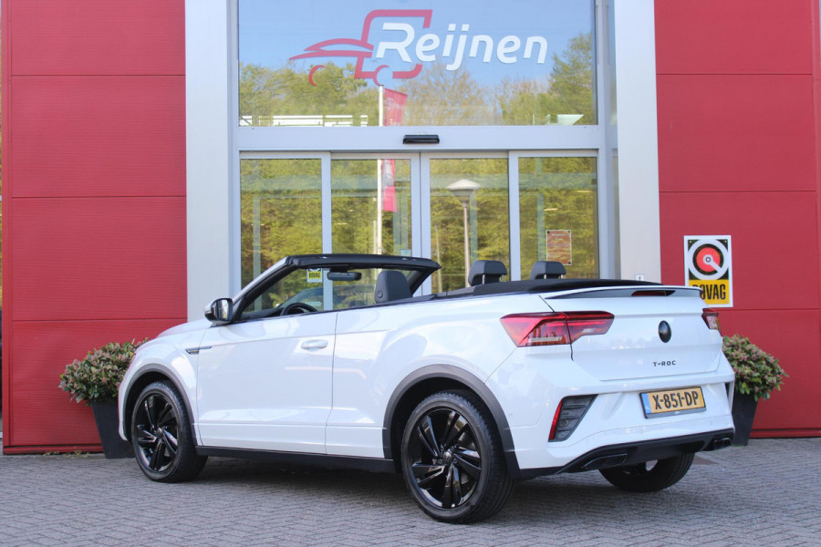 Volkswagen T-Roc Cabrio 1.5 TSI 150PK AUTOMAAT R-LINE BLACK STYLE | AFNEEMBARE TREKHAAK | ACHTERUITRIJCAMERA | NAVIGATIE  | IQ LIGHT MATRIX KOPLAMPEN | DAB+ RADIO | DRAADLOOS APPLE CARPLAY/ANDROID AUTO | ADAPTIVE CRUISE CONTROL | STOEL/STUUR VERWARMING | 18" LICHTMETALEN VELGEN BLACK | PARKEERSENSOREN VOOR + ACHTER | VIRTUAL COCKPIT | DODEHOEK DETECTIE | R-LINE BEKLEDING | DAB+ RADIO |