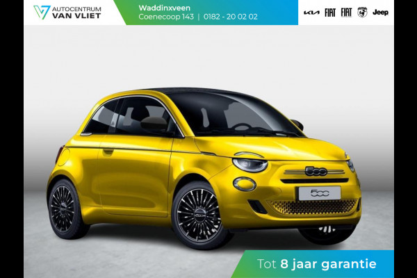 Fiat 500C Hybrid La Prima Cabrio | Clima | LED | PDC | JBL Premium Audio | 17" | Camera | Canneloni Ivory/Piombo interieur