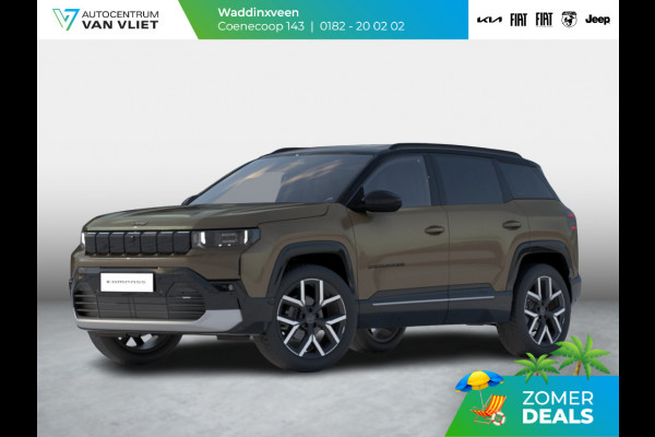 Jeep Compass First Edition 74 kWh | Adapt. Cruise | Camera | Carplay | 20" | Elektr. A-Klep | Navi | Winter Pack | Schuif/Kanteldak | Premium Pack | Conv. Pack | Warmtepomp